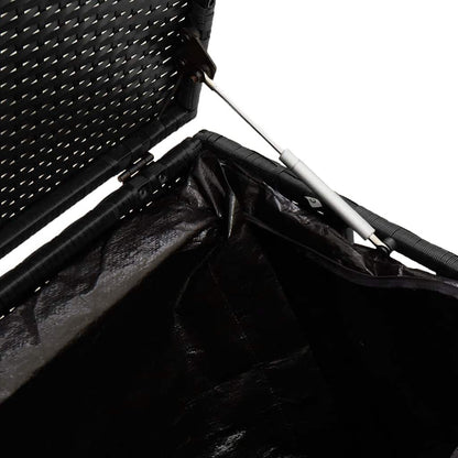 Baule da Giardino Nero 110x50x58 cm in Polyrattan - homemem39