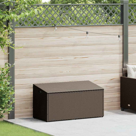 Baule da Giardino Marrone 110x50x58 cm in Polyrattan - homemem39