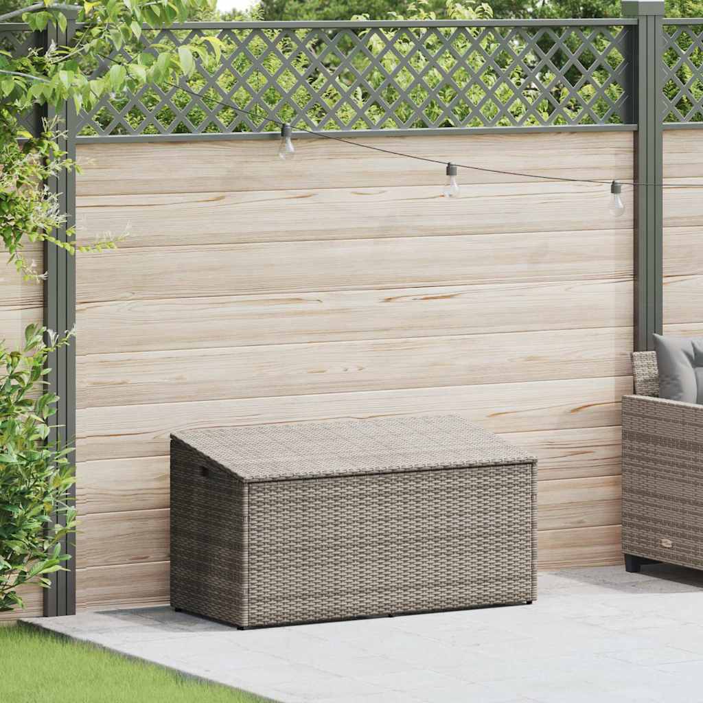 Baule da Giardino Grigio 110x50x58 cm in Polyrattan - homemem39