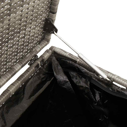 Baule da Giardino Grigio 110x50x58 cm in Polyrattan - homemem39