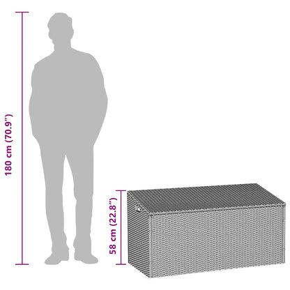 Baule da Giardino Grigio Chiaro 110x50x58 cm in Polyrattan - homemem39