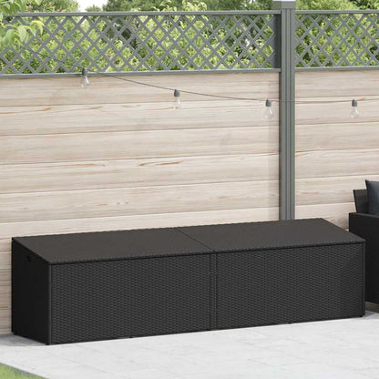 Baule da Giardino Nero 220x50x58 cm in Polyrattan - homemem39