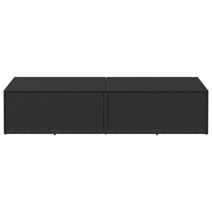 Baule da Giardino Nero 220x50x58 cm in Polyrattan - homemem39