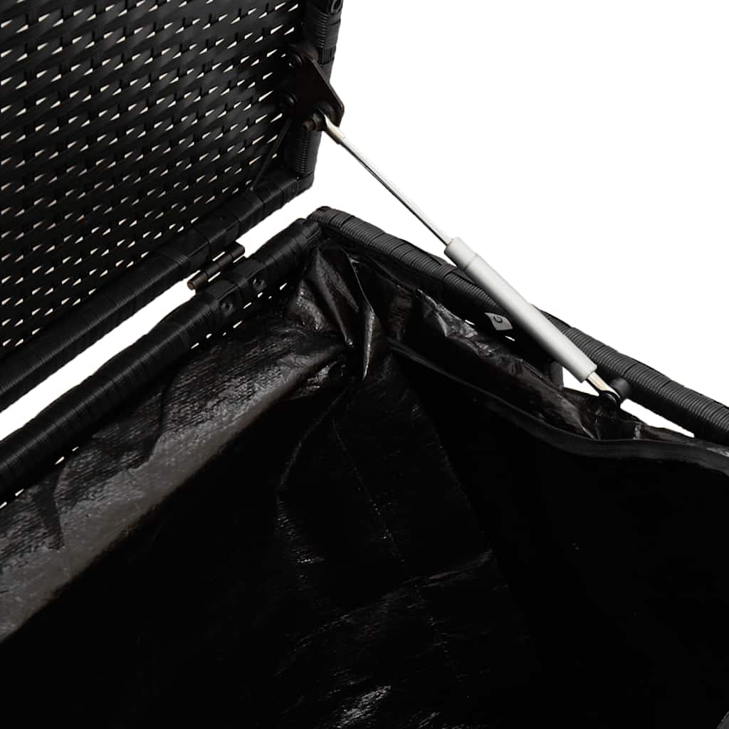 Baule da Giardino Nero 220x50x58 cm in Polyrattan - homemem39