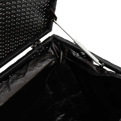 Baule da Giardino Nero 220x50x58 cm in Polyrattan - homemem39