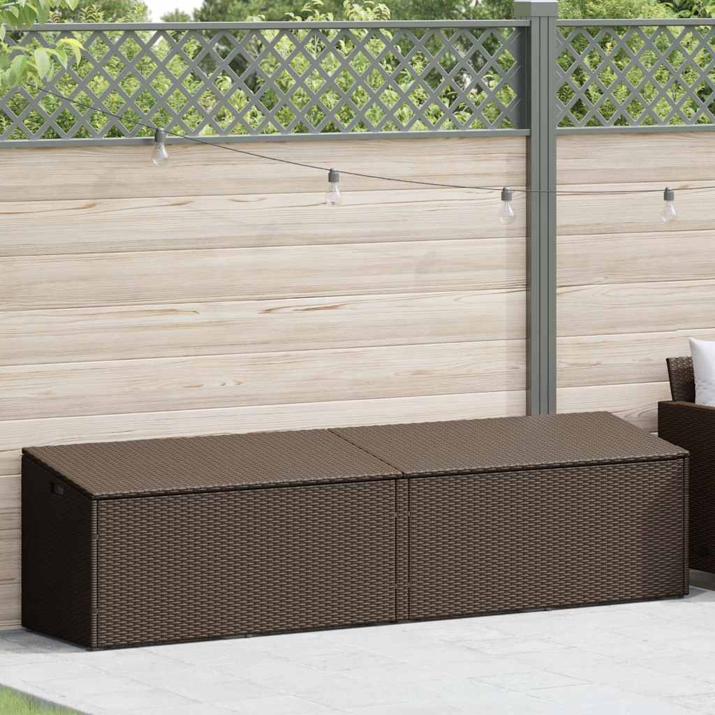 Baule da Giardino Marrone 220x50x58 cm in Polyrattan - homemem39
