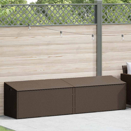 Baule da Giardino Marrone 220x50x58 cm in Polyrattan - homemem39