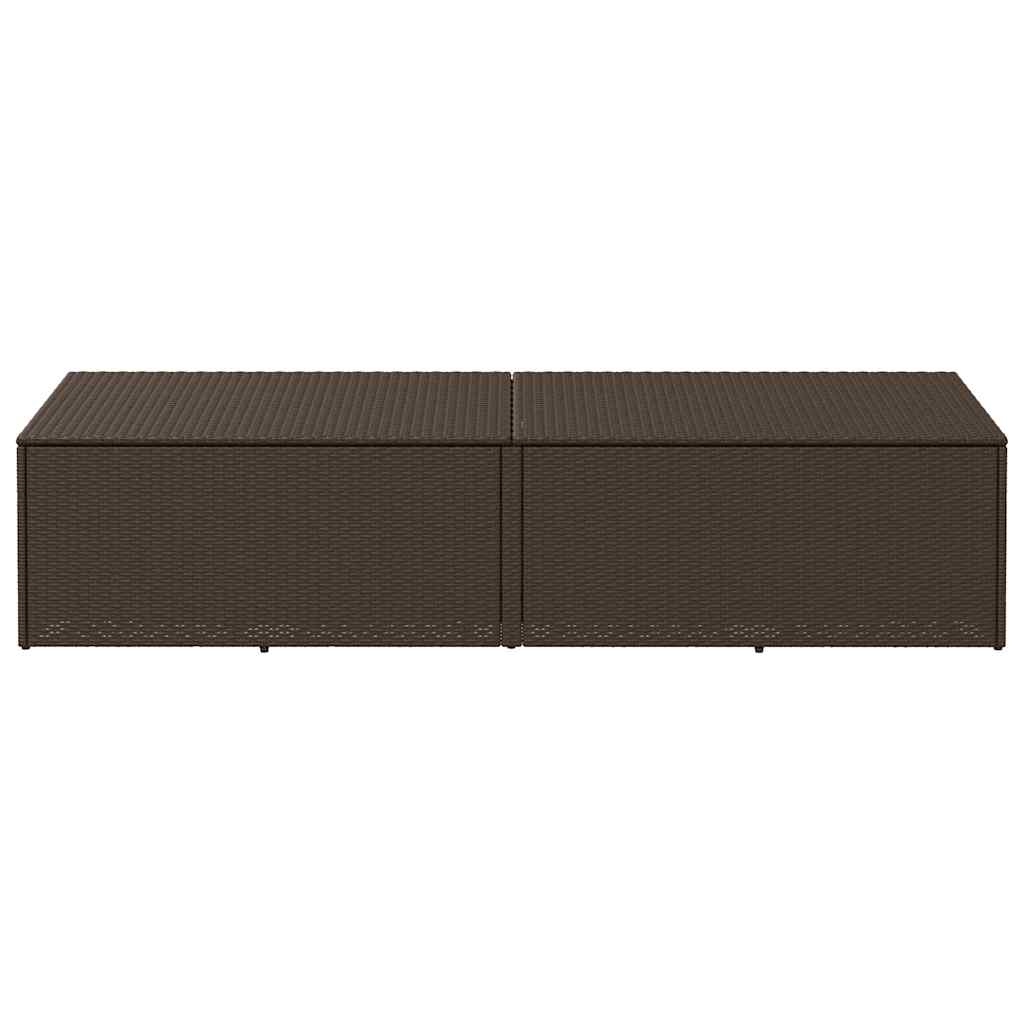 Baule da Giardino Marrone 220x50x58 cm in Polyrattan - homemem39