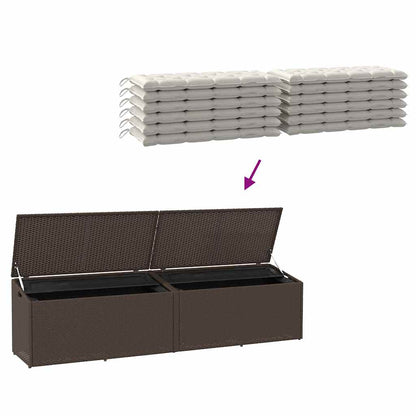 Baule da Giardino Marrone 220x50x58 cm in Polyrattan - homemem39