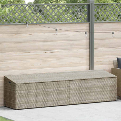 Baule da Giardino Grigio Chiaro 220x50x58 cm in Polyrattan - homemem39
