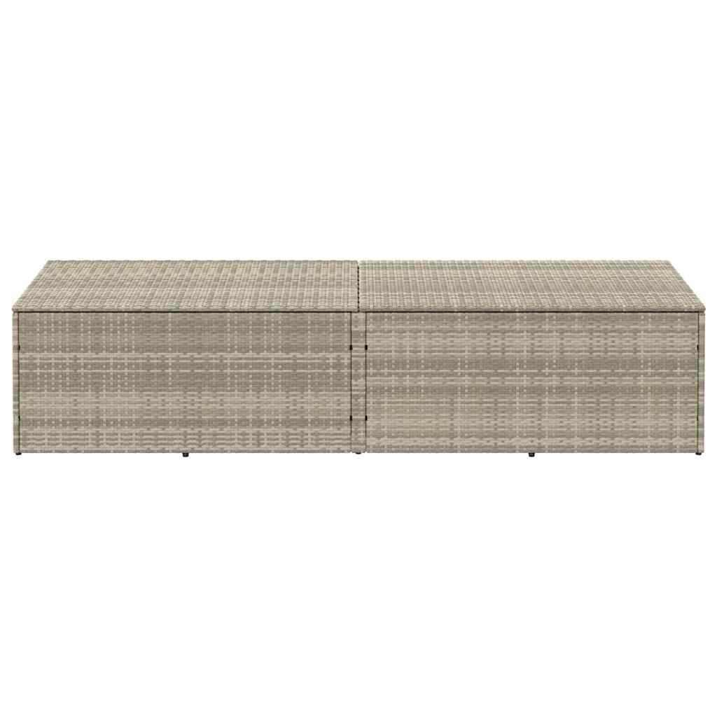 Baule da Giardino Grigio Chiaro 220x50x58 cm in Polyrattan - homemem39