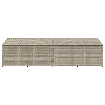Baule da Giardino Grigio Chiaro 220x50x58 cm in Polyrattan - homemem39