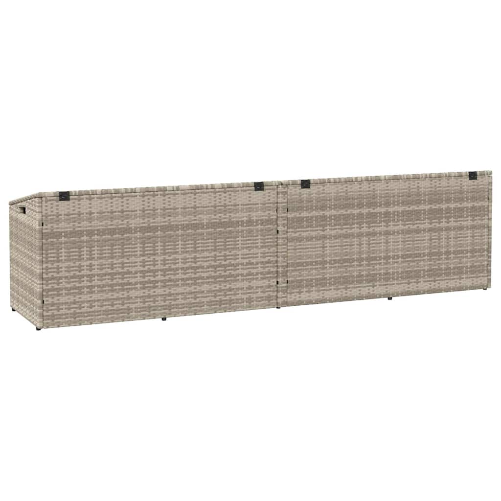 Baule da Giardino Grigio Chiaro 220x50x58 cm in Polyrattan - homemem39
