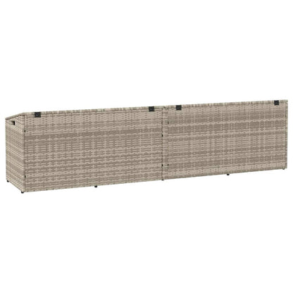 Baule da Giardino Grigio Chiaro 220x50x58 cm in Polyrattan - homemem39