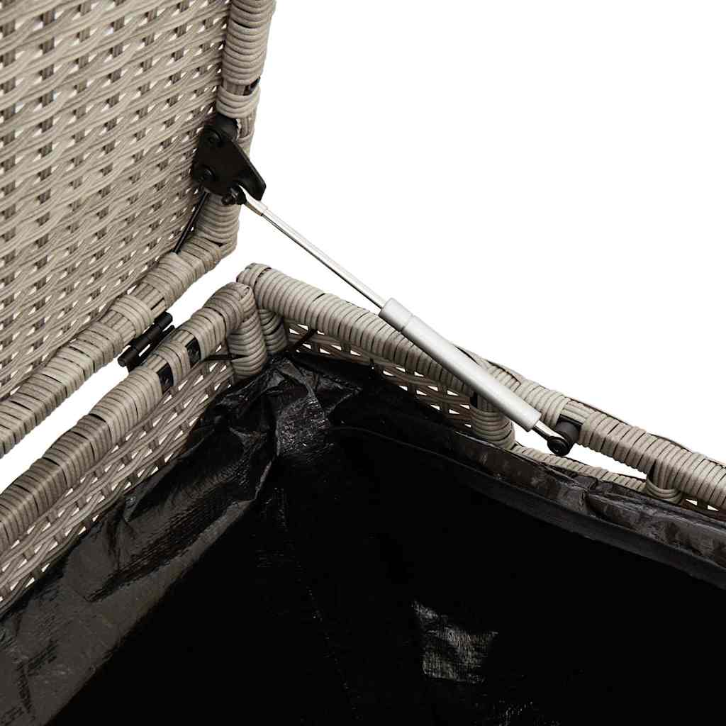 Baule da Giardino Grigio Chiaro 220x50x58 cm in Polyrattan - homemem39