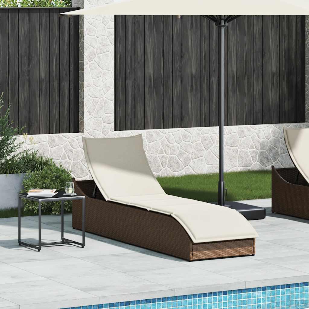 Lettino Prendisole Pieghevole con Cuscino e Portaoggetti - homemem39