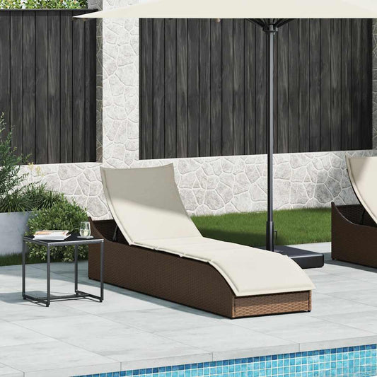 Lettino Prendisole Pieghevole con Cuscino e Portaoggetti - homemem39