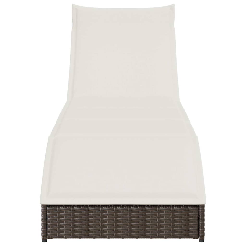 Lettino Prendisole Pieghevole con Cuscino e Portaoggetti - homemem39