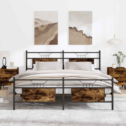 Giroletto senza Materaso in Metallo Rovere Fumo 160x200 cm