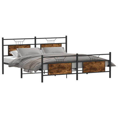 Giroletto senza Materaso in Metallo Rovere Fumo 160x200 cm