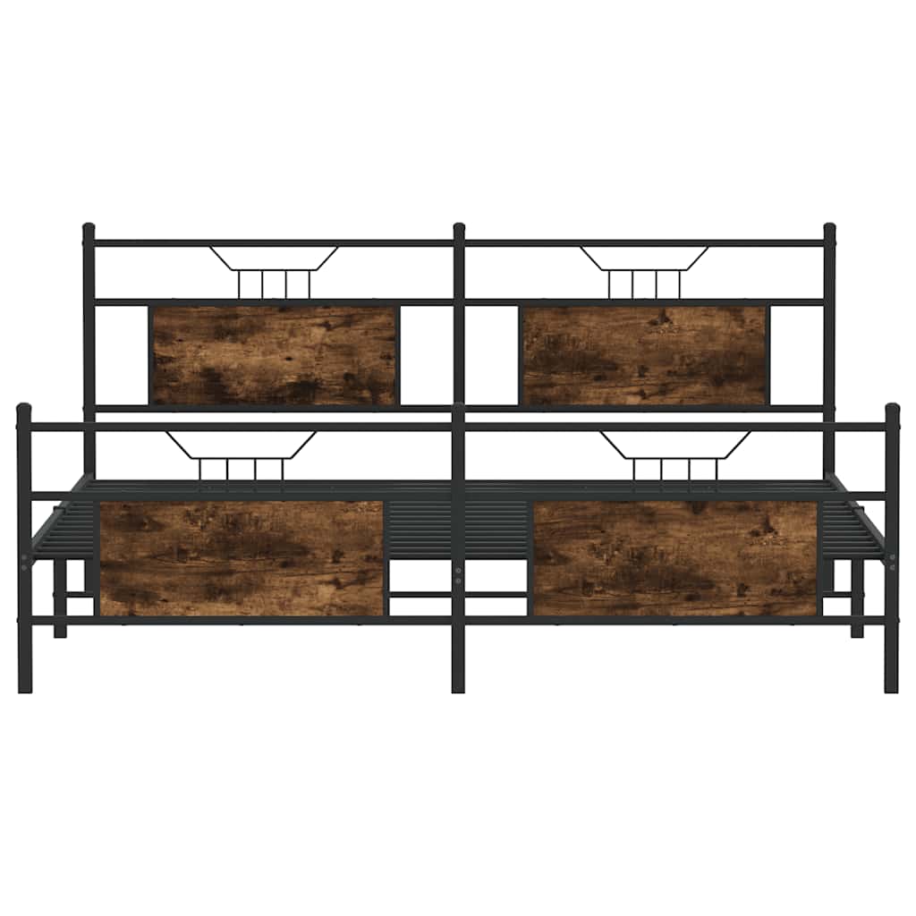Giroletto senza Materaso in Metallo Rovere Fumo 160x200 cm