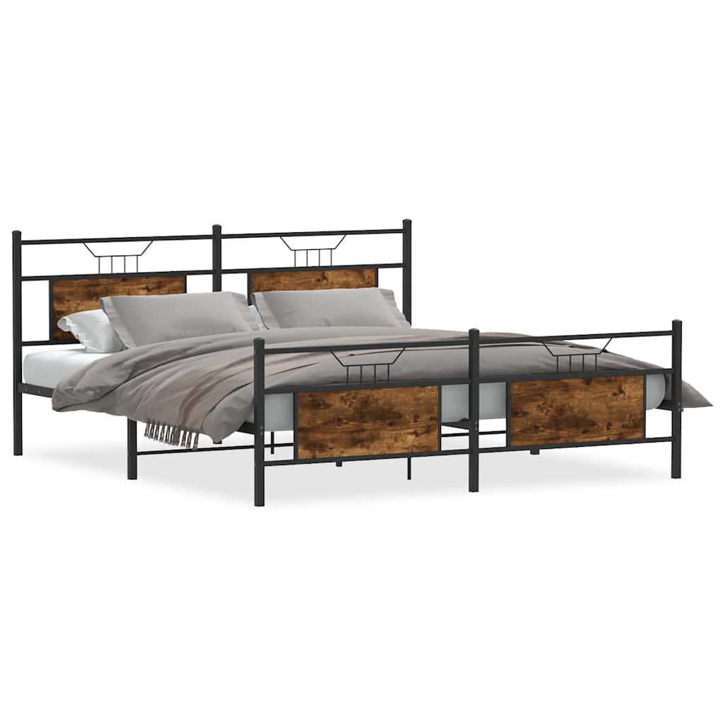 Giroletto senza Materaso in Metallo Rovere Fumo 183x213 cm