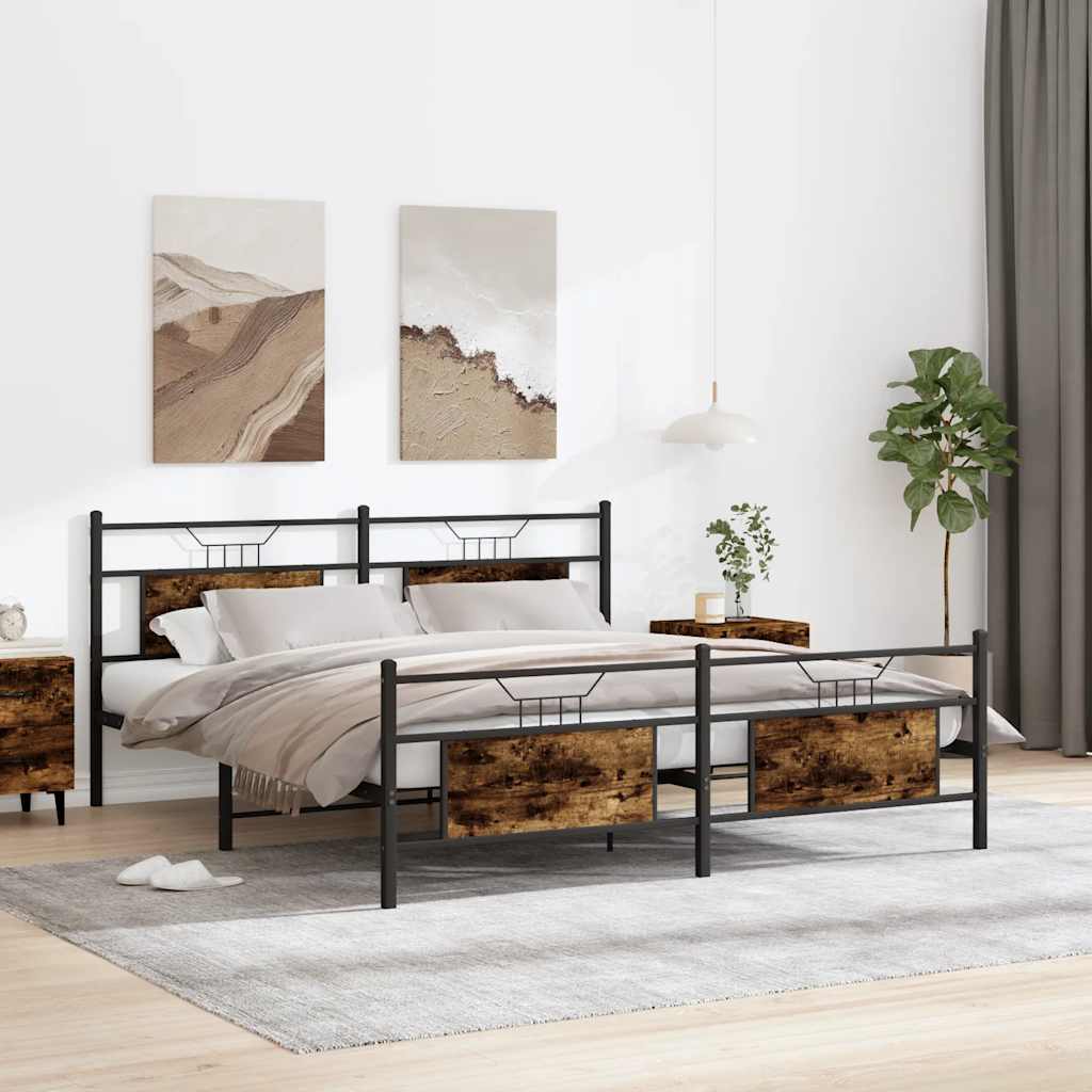Giroletto senza Materaso in Metallo Rovere Fumo 183x213 cm
