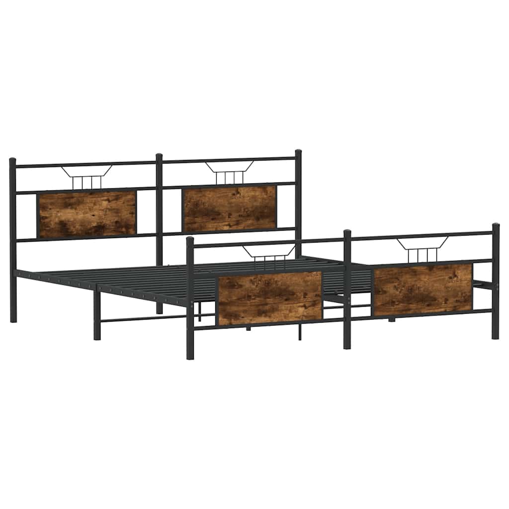 Giroletto senza Materaso in Metallo Rovere Fumo 183x213 cm