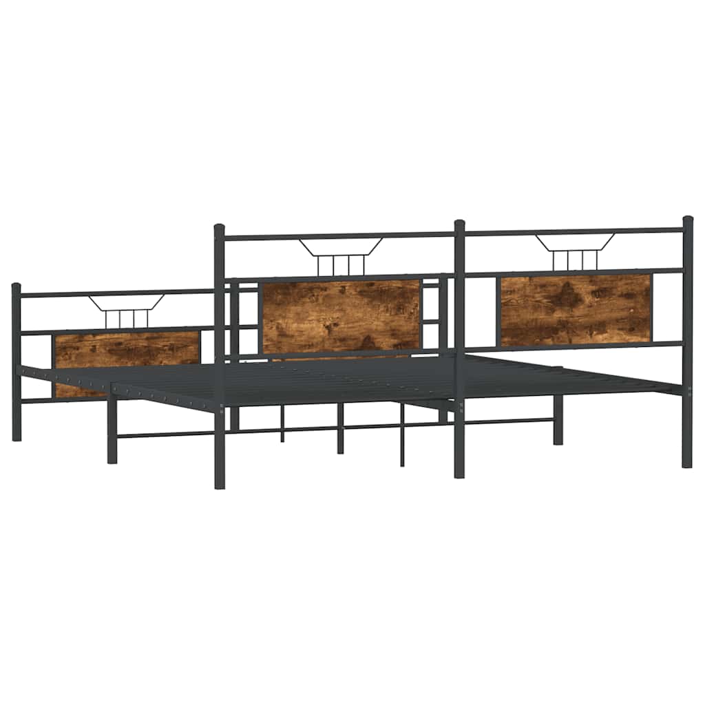 Giroletto senza Materaso in Metallo Rovere Fumo 183x213 cm