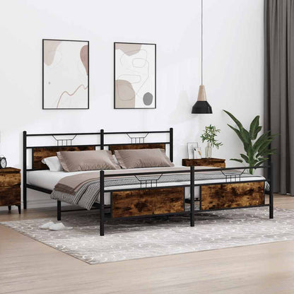 Giroletto senza Materaso in Metallo Rovere Fumo 193x203 cm