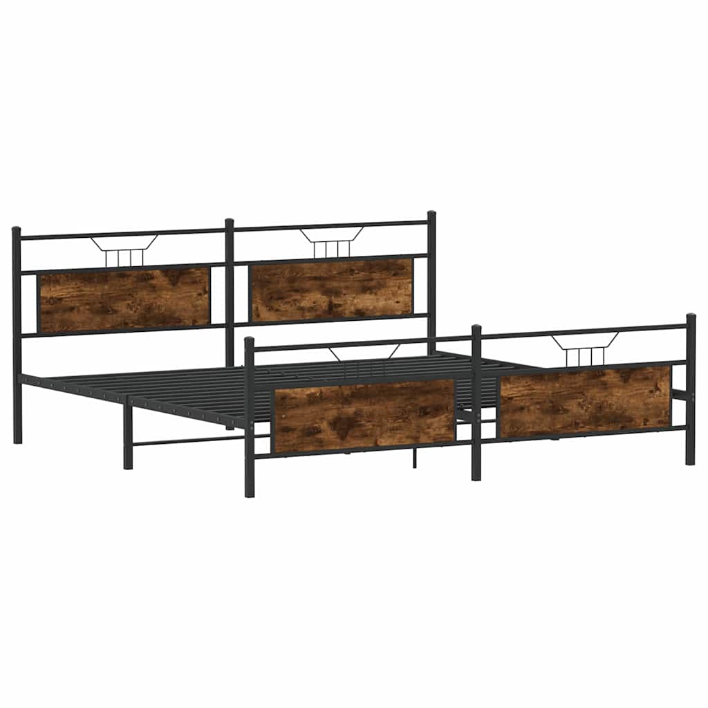 Giroletto senza Materaso in Metallo Rovere Fumo 193x203 cm