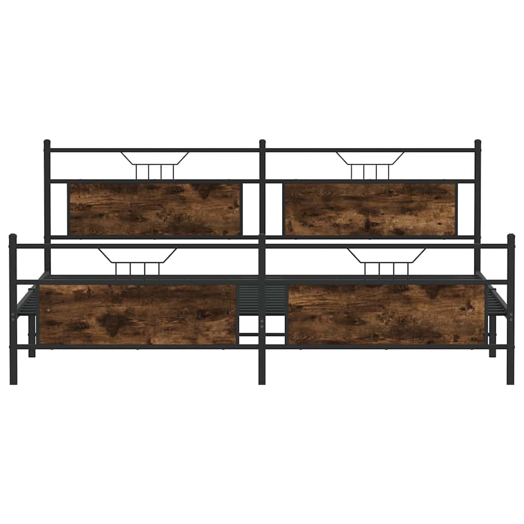 Giroletto senza Materaso in Metallo Rovere Fumo 193x203 cm