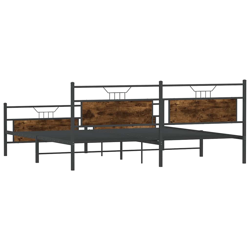 Giroletto senza Materaso in Metallo Rovere Fumo 193x203 cm