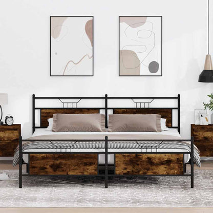 Giroletto senza Materaso in Metallo Rovere Fumo 193x203 cm
