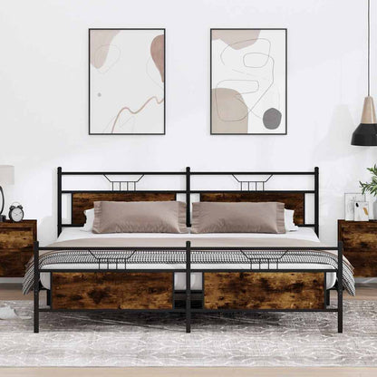Giroletto senza Materaso in Metallo Rovere Fumo 200x200 cm | homemem39