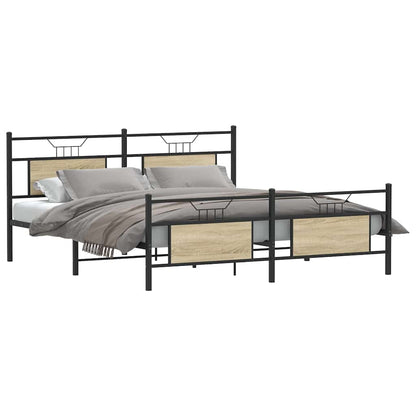 Giroletto senza Materaso in Metallo Rovere Sonoma 160x200 cm | homemem39