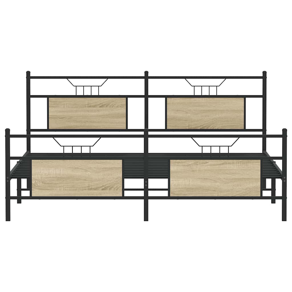 Giroletto senza Materaso in Metallo Rovere Sonoma 160x200 cm
