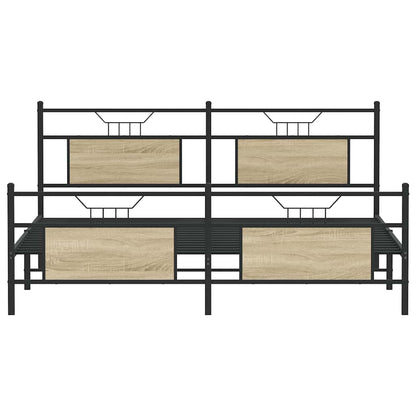 Giroletto senza Materaso in Metallo Rovere Sonoma 180x200 cm