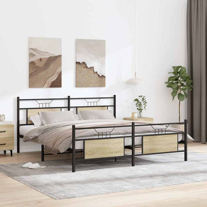 Giroletto senza Materaso in Metallo Rovere Sonoma 183x213 cm