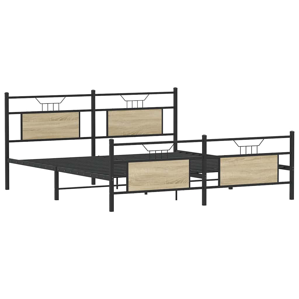 Giroletto senza Materaso in Metallo Rovere Sonoma 183x213 cm