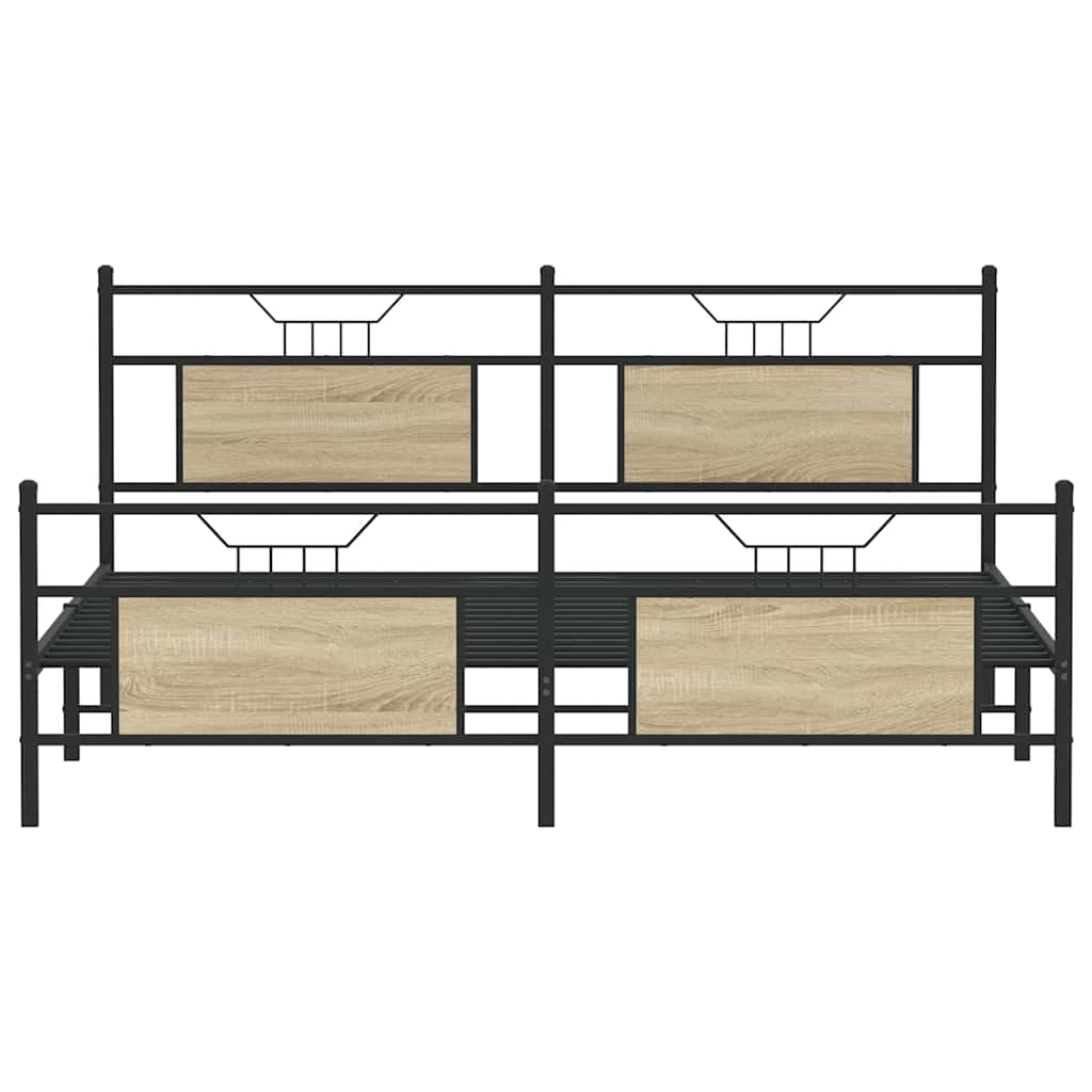 Giroletto senza Materaso in Metallo Rovere Sonoma 183x213 cm