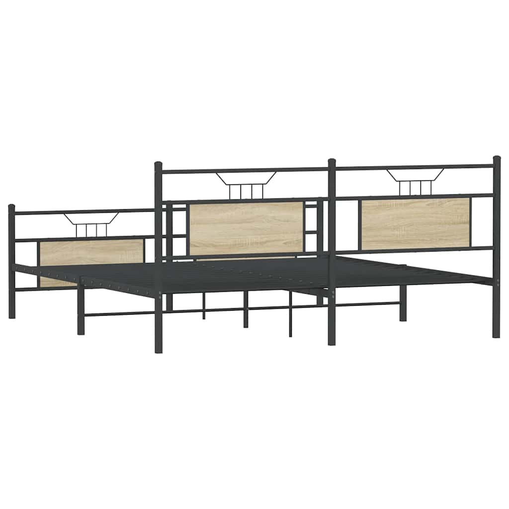 Giroletto senza Materaso in Metallo Rovere Sonoma 183x213 cm