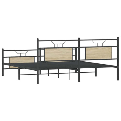 Giroletto senza Materaso in Metallo Rovere Sonoma 183x213 cm