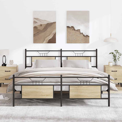Giroletto senza Materaso in Metallo Rovere Sonoma 183x213 cm