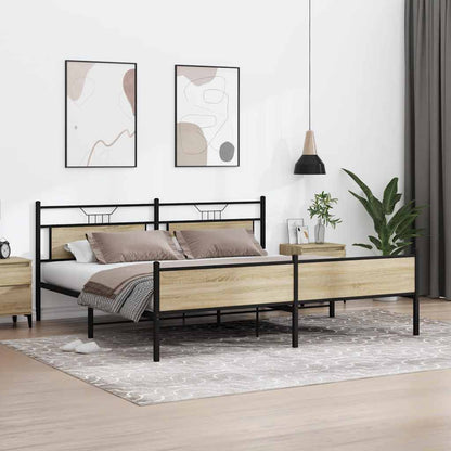 Giroletto senza Materaso in Metallo Rovere Sonoma 193x203 cm