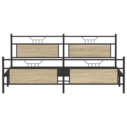Giroletto senza Materaso in Metallo Rovere Sonoma 193x203 cm