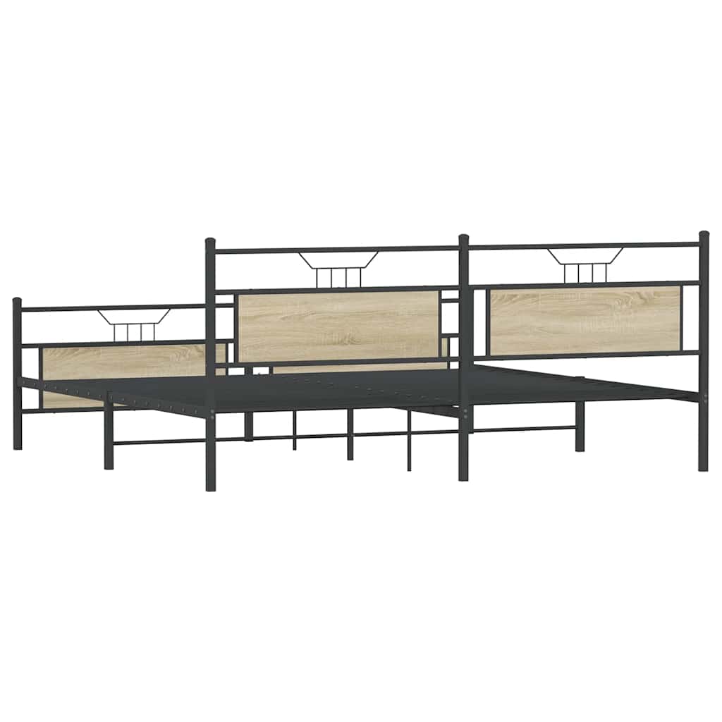 Giroletto senza Materaso in Metallo Rovere Sonoma 193x203 cm