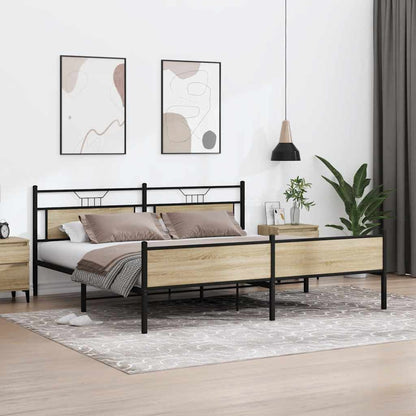 Giroletto senza Materaso in Metallo Rovere Sonoma 200x200 cm