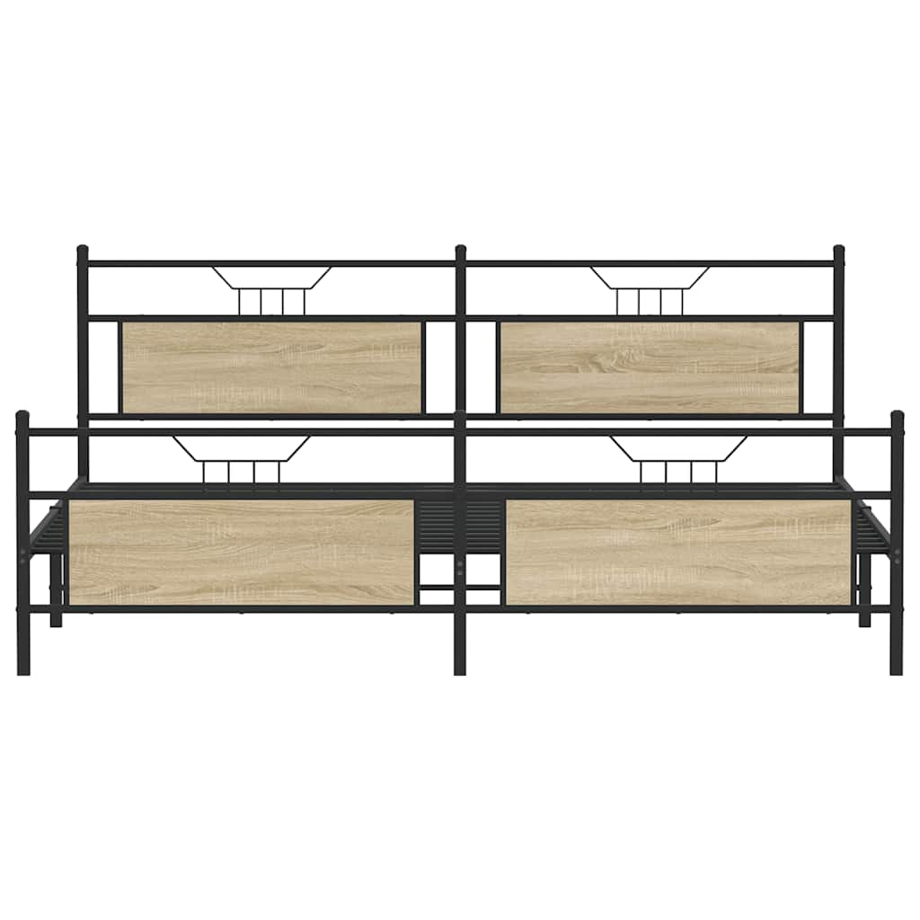 Giroletto senza Materaso in Metallo Rovere Sonoma 200x200 cm