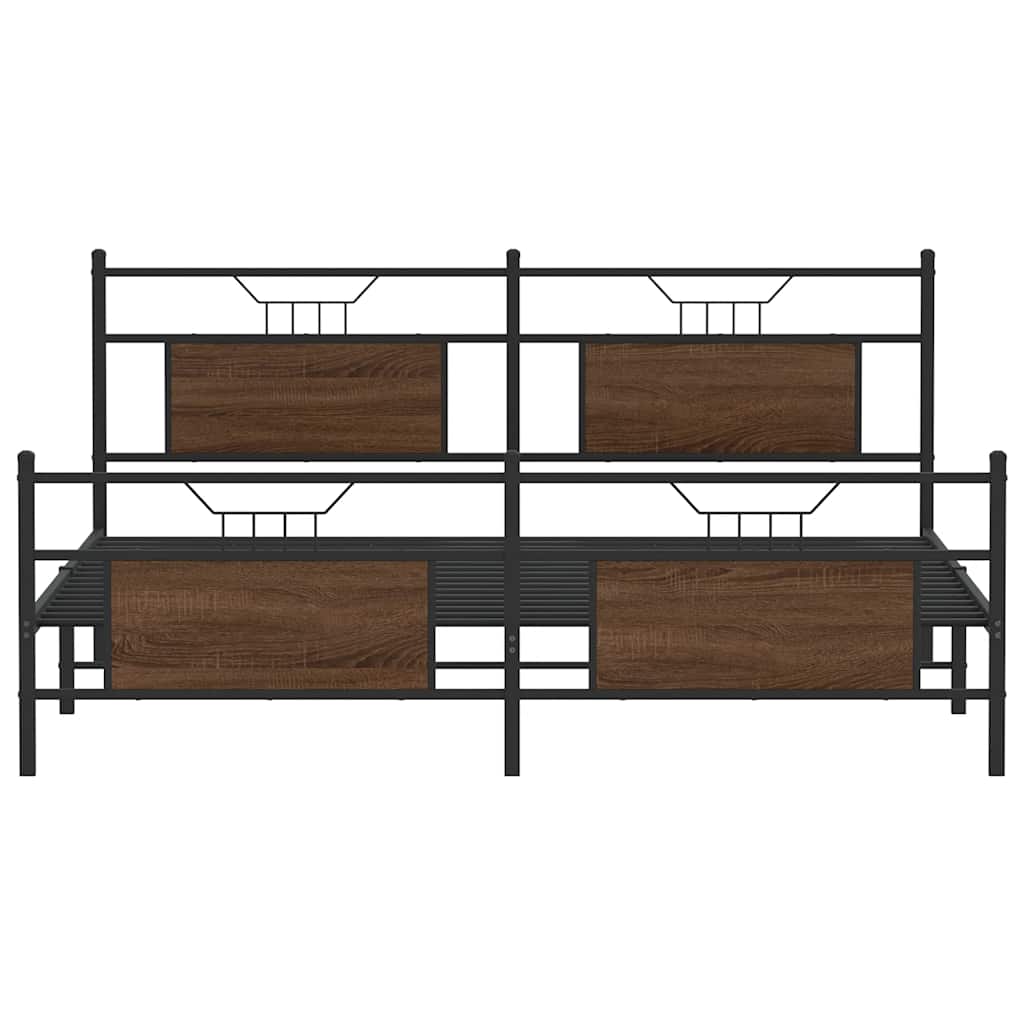 Giroletto senza Materaso in Metallo Rovere Marrone 180x200 cm | homemem39